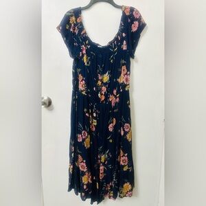 Vintage Old Navy Midi Dress Women’s XL Floral Sundress Tiered Ruffle Cottagecore